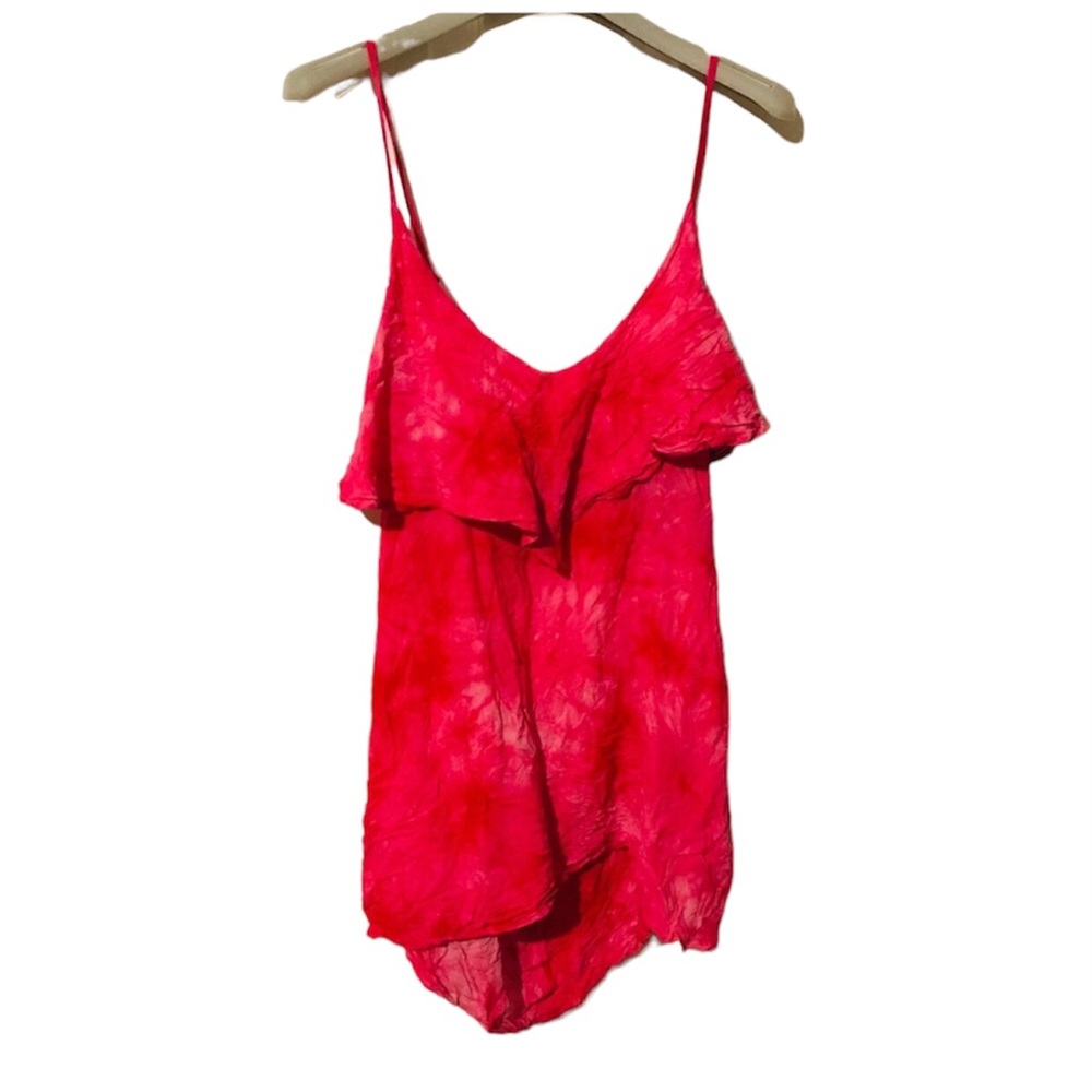 LF Soho store Millau flowy pink tie-dye tank top